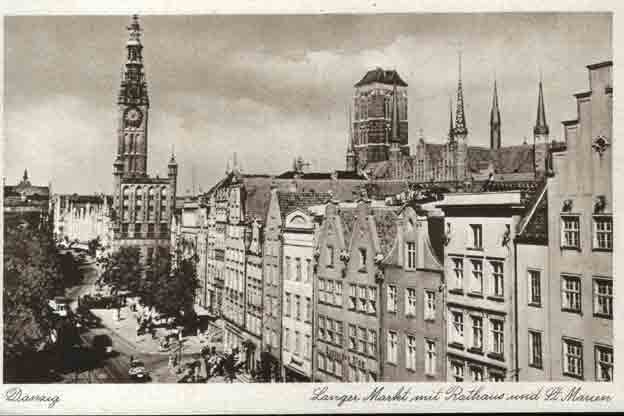 Gdask - Dugi targ z Ratuszem i kocioem Marii ca.1920