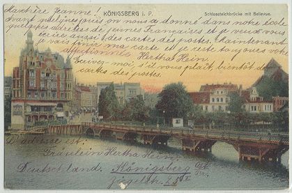 Knigsberg - Schlossteichbrcke mit Believue 1904