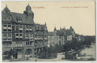 Knigsberg - Mnz-Platz und Schloteich-Promenade 1916 